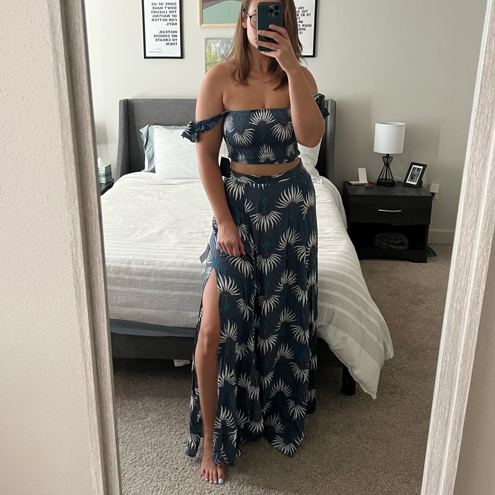 LuLu’s Two Piece Crop Top and Skirt Set